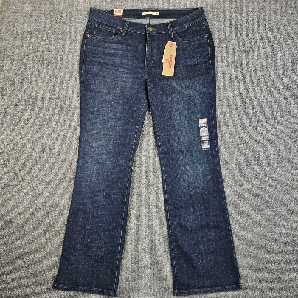 Levis 415 Relaxed Bootcut Jeans Women's 18W Mid Rise Dark Wash Indigo Denim NEW
